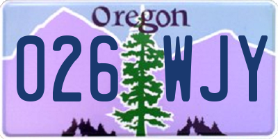 OR license plate 026WJY