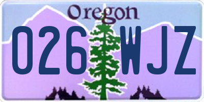 OR license plate 026WJZ
