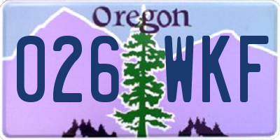 OR license plate 026WKF