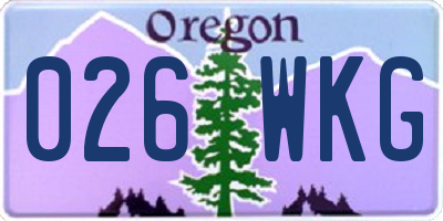 OR license plate 026WKG
