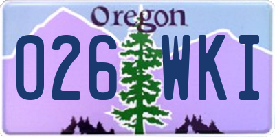 OR license plate 026WKI