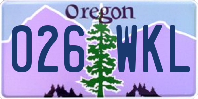 OR license plate 026WKL