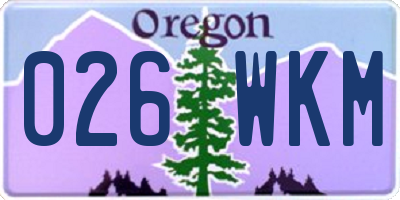 OR license plate 026WKM