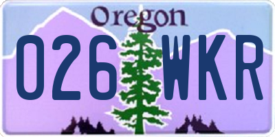 OR license plate 026WKR