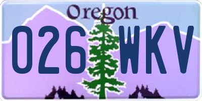 OR license plate 026WKV
