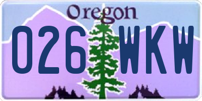 OR license plate 026WKW