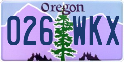 OR license plate 026WKX