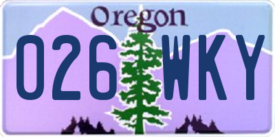 OR license plate 026WKY