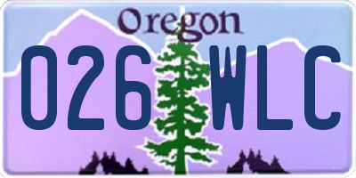 OR license plate 026WLC