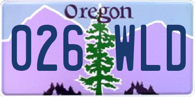 OR license plate 026WLD