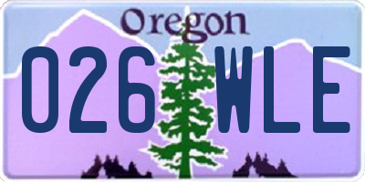 OR license plate 026WLE