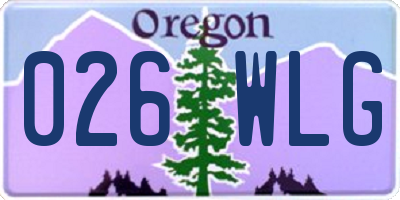 OR license plate 026WLG