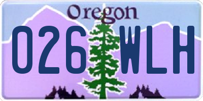 OR license plate 026WLH