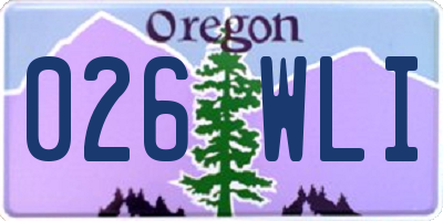 OR license plate 026WLI