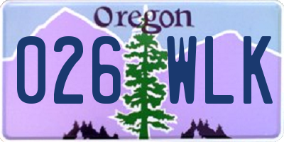 OR license plate 026WLK
