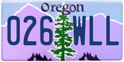 OR license plate 026WLL