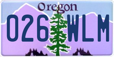 OR license plate 026WLM