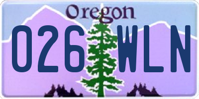 OR license plate 026WLN