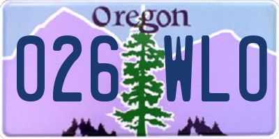 OR license plate 026WLO