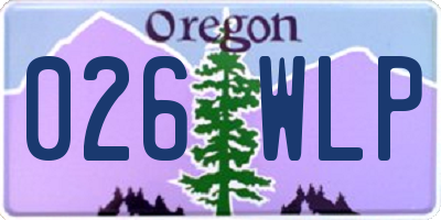 OR license plate 026WLP
