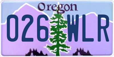 OR license plate 026WLR