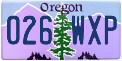 OR license plate 026WXP
