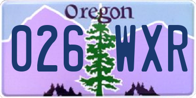 OR license plate 026WXR