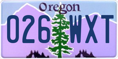 OR license plate 026WXT