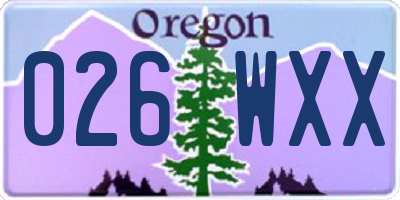 OR license plate 026WXX