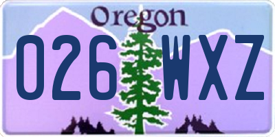 OR license plate 026WXZ