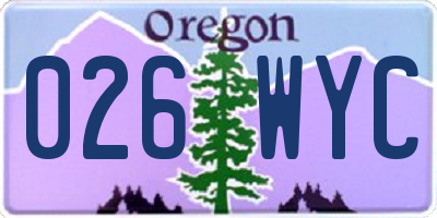 OR license plate 026WYC