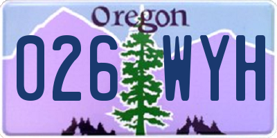 OR license plate 026WYH