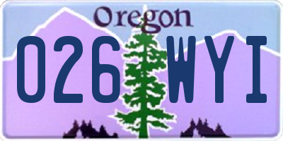 OR license plate 026WYI