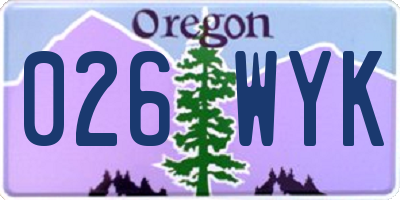 OR license plate 026WYK