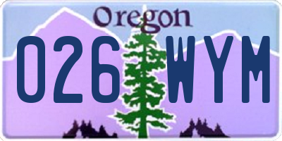 OR license plate 026WYM