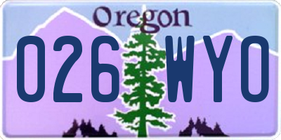 OR license plate 026WYO