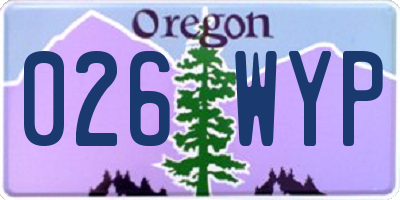 OR license plate 026WYP