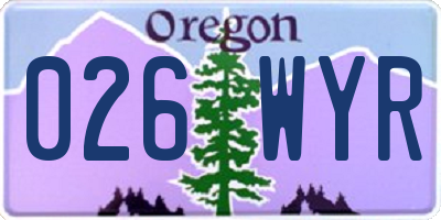 OR license plate 026WYR