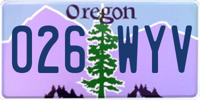 OR license plate 026WYV