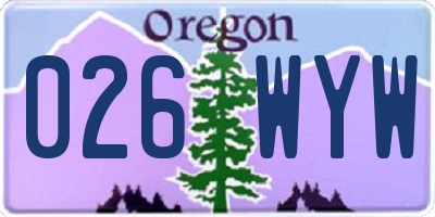 OR license plate 026WYW