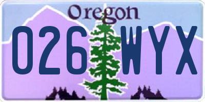 OR license plate 026WYX