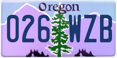 OR license plate 026WZB