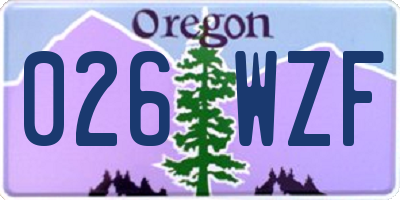 OR license plate 026WZF