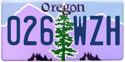 OR license plate 026WZH
