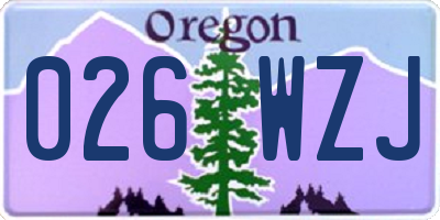 OR license plate 026WZJ