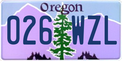 OR license plate 026WZL