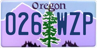 OR license plate 026WZP