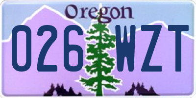 OR license plate 026WZT