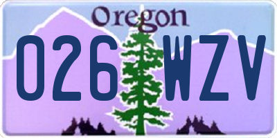 OR license plate 026WZV