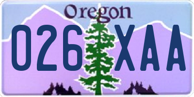 OR license plate 026XAA